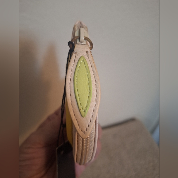 Furla LEMON Coin Pouch Case Yellow and Cream Leather - Picture 2 of 3